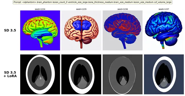 Samples generated with and without LoRA